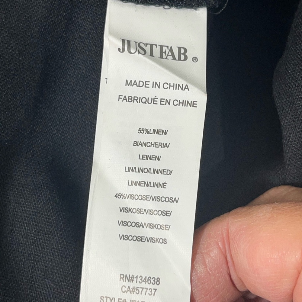 JUSTFAB LINEN ANKLE‎ PANT BACK ZIP CLOSURE SZ 1X BLACK NEW - Picture 6 of 13